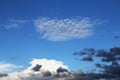 Blue sky background with interesting white clouds Royalty Free Stock Photo
