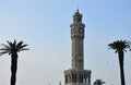 Blue sky background izmir clock tower Royalty Free Stock Photo