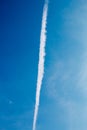 Blue sky background with line white clouds.