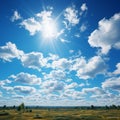 Blue sky background radiates warmth, perfect for a summer day.