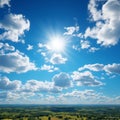 Blue sky background radiates warmth, perfect for a summer day.