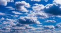 Blue sky background with tiny clouds. panorama Royalty Free Stock Photo