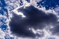 Blue sky background with tiny clouds. panorama Royalty Free Stock Photo