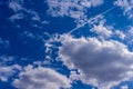 Blue sky background with tiny clouds. panorama Royalty Free Stock Photo