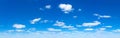 Blue Sky background with tiny Clouds. Panorama Royalty Free Stock Photo