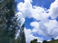 blue sky background with tiny cloudscape as background or wallpaper