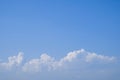 Blue sky background with tiny fluffy clouds. With copy space Royalty Free Stock Photo