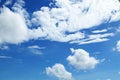 Blue sky background with white clouds in good weather day for na Royalty Free Stock Photo