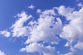 Blue sky background with white clouds, rain clouds on sunny summer or spring day Royalty Free Stock Photo