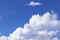 Blue sky background with white clouds, rain clouds on sunny summer or spring day Royalty Free Stock Photo