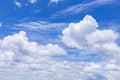 Blue sky background with white clouds, rain clouds on sunny summer or spring day Royalty Free Stock Photo