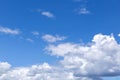 Blue sky background with white clouds, rain clouds on sunny summer or spring day Royalty Free Stock Photo