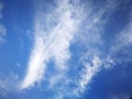 Blue sky background and white clouds soft focus