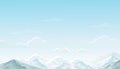 Blue sky background with white fluffy clouds. Vector cartoon horizon banner of Skyscape. Panoramic Natural Skyline for holiday Royalty Free Stock Photo