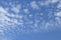 Blue sky background with white spindrift clouds. sky background