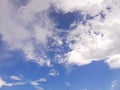 Blue sky background with white tiny clouds Royalty Free Stock Photo