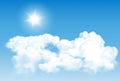 Blue sky background with white  transparent clouds Royalty Free Stock Photo