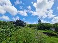 Blue sky bali in garuda wisnu kencana with forest landscape Royalty Free Stock Photo