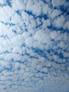 Blue Sky with Beautiful Altocumulus Cloud Patterns Royalty Free Stock Photo