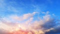 blue sky with  pink clouds at sunset Royalty Free Stock Photo