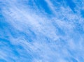 Blue sky with beautiful thin spindrift clouds. Background