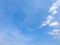 A blue sky with beautiful wisp of cloud for use as a backing or backdrop Royalty Free Stock Photo