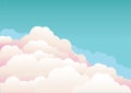 Blue sky with beautifull clouds.Vector nature background