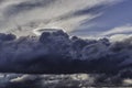 Blue sky behind stormy clouds. Royalty Free Stock Photo