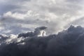 Blue sky behind stormy clouds. Royalty Free Stock Photo