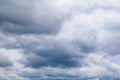 Blue sky with big white cloud, and raincloud in nature