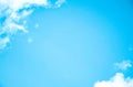 Blue sky blank space background with forming clouds in sunny day outdoors Royalty Free Stock Photo