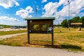 Notice board, shelter, parking lot, Ed Zorinsky Lake park Omaha Nebraska