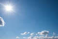 Blue sky with bright sunshine and clouds