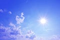 Blue sky and bright sunshine with clouds Royalty Free Stock Photo