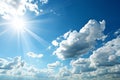 Blue sky and bright sunshine with clouds Royalty Free Stock Photo
