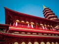 Blue sky in a China palace in Jinhua city