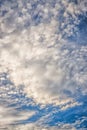 Blue sky with cirro cumulus white clouds. Sky background