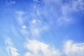 Blue sky with cirro cumulus white clouds. Sky background