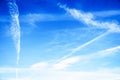 Blue sky with cirro cumulus white clouds. Sky background