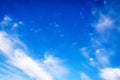 Blue sky with cirro cumulus white clouds. Sky background