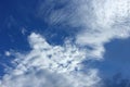 Blue sky with cloud background. Ultramarine vast beautiful nature Royalty Free Stock Photo