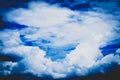 Blue sky with cloud closeup . Sunlight with blue sky on dark background.Vivid sky on white cloud. nature clouds-cape background Royalty Free Stock Photo