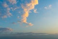 Blue sky and cloud with golden rim ligh Royalty Free Stock Photo