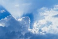 Blue Sky Cloud like heaven with sun rise Royalty Free Stock Photo