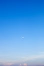 Blue sky, Cloud and Moon in the evening; Royalty Free Stock Photo