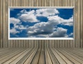 Blue sky and cloud in picture frame Royalty Free Stock Photo
