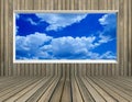 Blue sky and cloud in picture frame Royalty Free Stock Photo