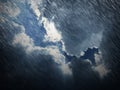 Blue sky and cloud with raining background Royalty Free Stock Photo