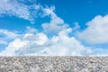 Blue sky cloud with stone rock wall nature background Royalty Free Stock Photo