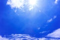 Blue sky and cloud with sun light Royalty Free Stock Photo